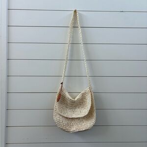 Metro Gear Cream Woven Crossbody Bag